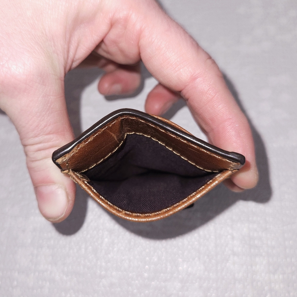 FOSSIL Brown Leather Money Clip Card Wallet - Picture 6 of 9